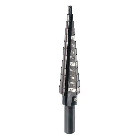 1/8-1/2 In. Step Drill Bit 13 Sizes HSS 1/8-1/2 In. Step Drill Bit 13 Sizes HSS